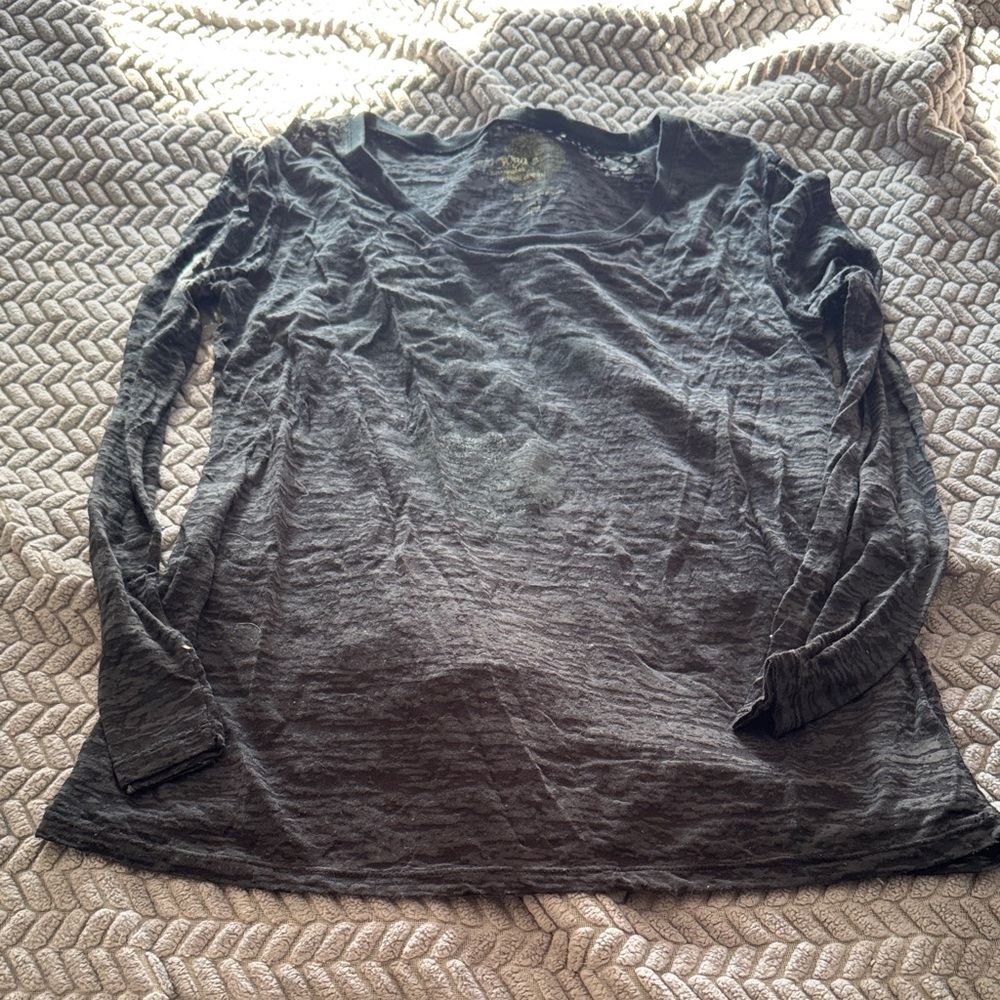 Gray Long Sleeve Top